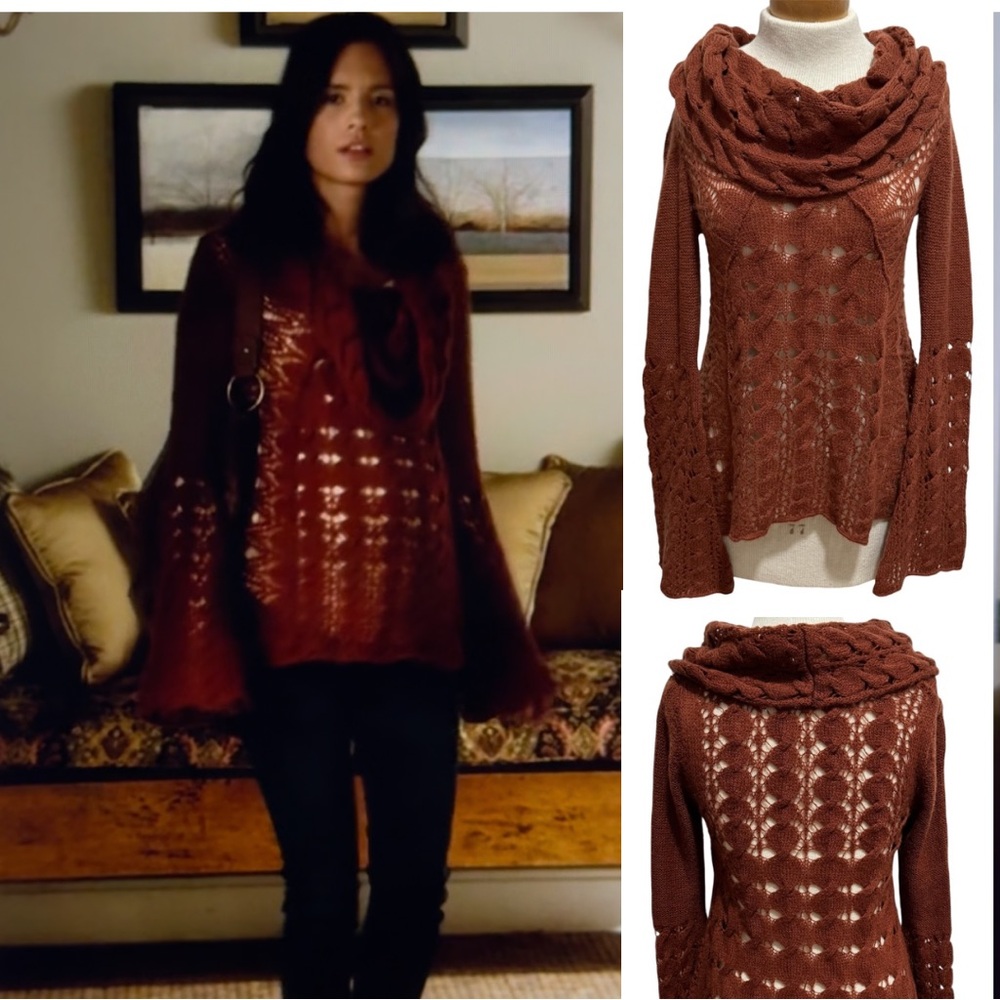 ASO Pretty Little Liars Nikita Free People Cool Grace Sweater XS Boho Cowl Neck